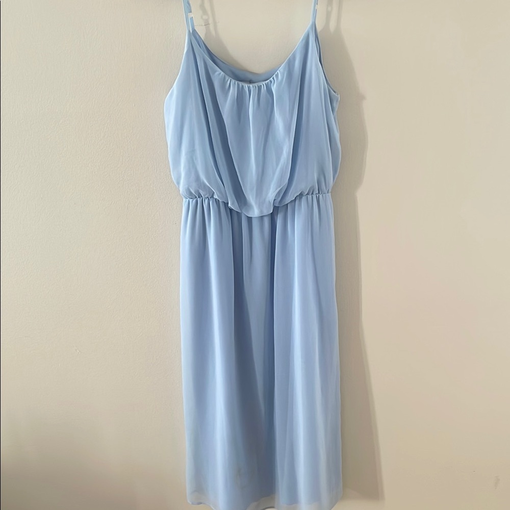 Elegant Light Blue Sleeveless Dress